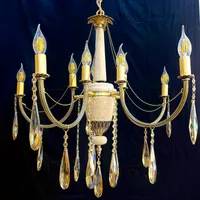 لوستر سنگی نئو کلاسیک مدل وتر ۵شاخه ۱۰شعله برنجی
