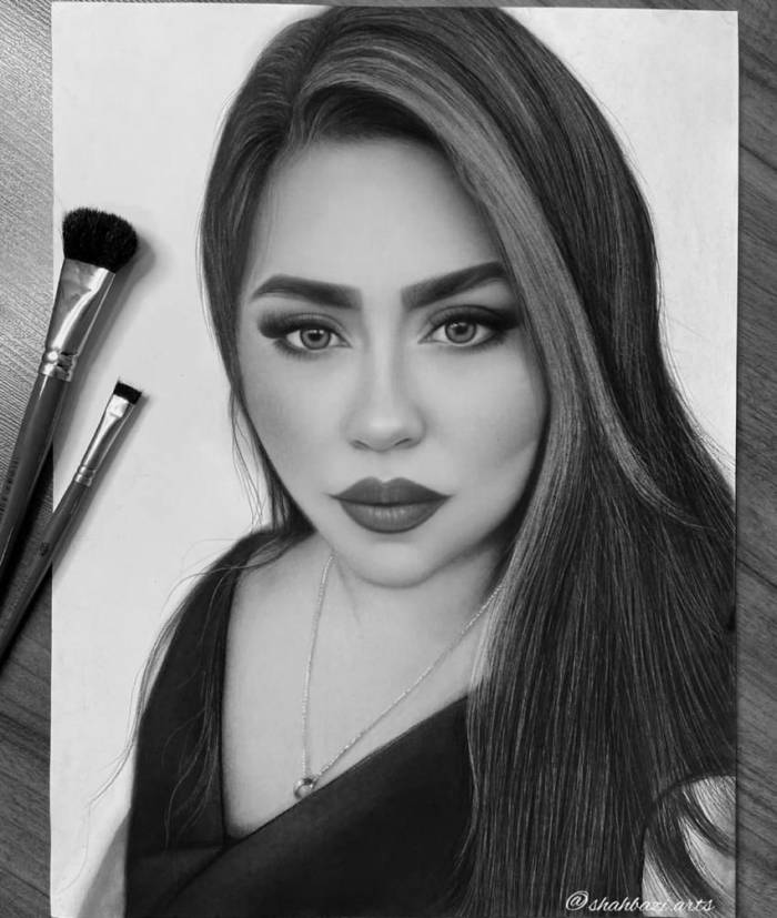 سفارش نقاشی چهره سیاهقلم طراحی چهره کادو ولنتاین