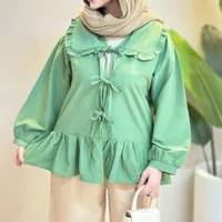 شومیز یقه دار چین دار