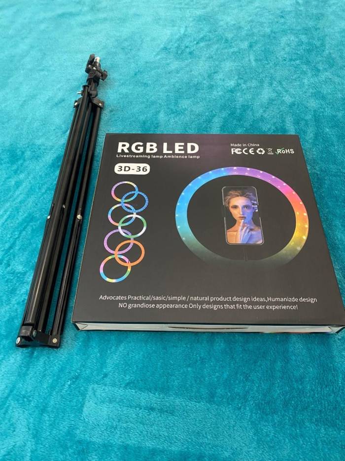 رینگ لایت RGB مدل 3D-36 -قطر 36 سانت به همراه پایه