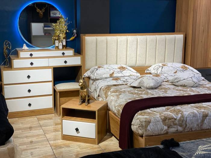 تخت خواب دونفره روکو تمام mdf